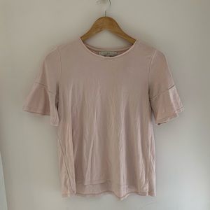 LOFT Pink Bell-Sleeve Top